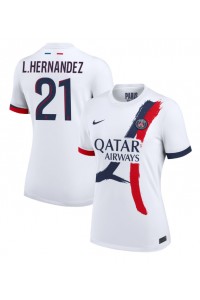 Paris Saint-Germain Lucas Hernandez #21 Jalkapallovaatteet Naisten Vieraspaita 2024-25 Lyhythihainen